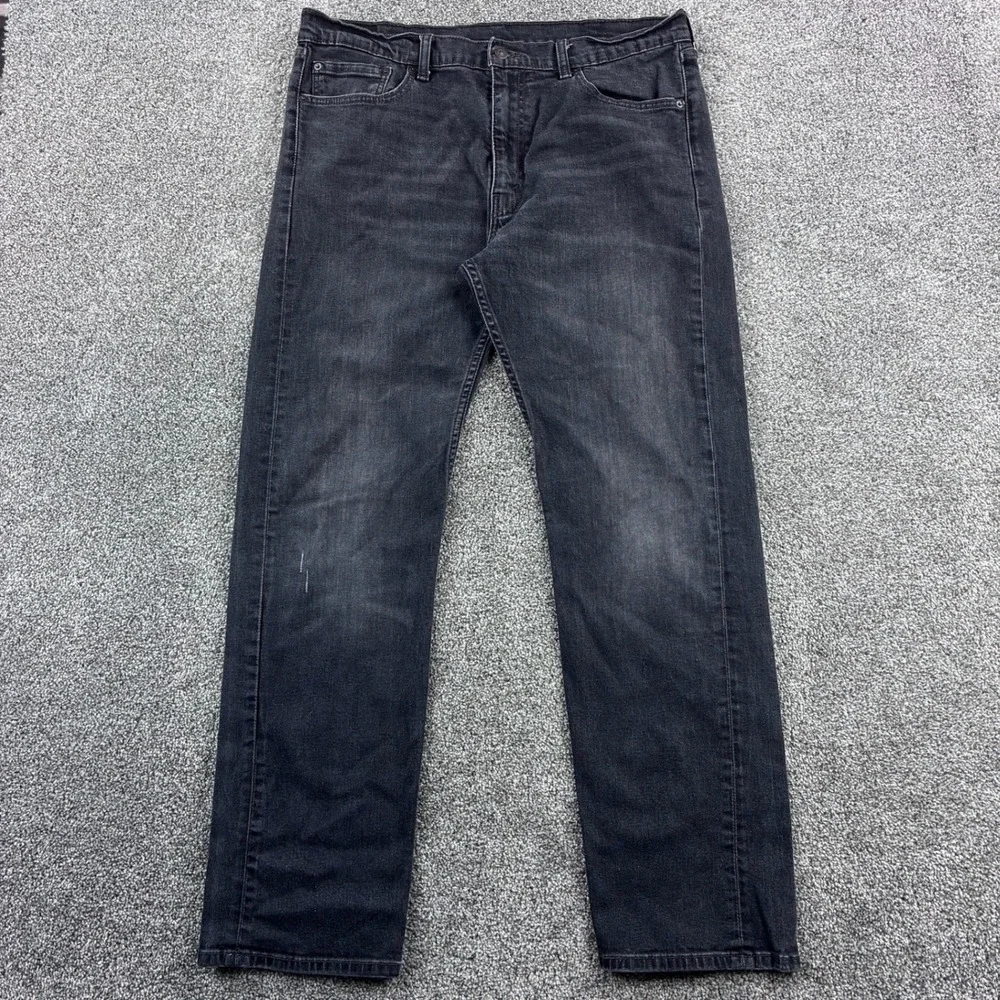 Levi's 505  Jeans Mens 38x34 Black Faded Denim Straight Leg Regular Fit